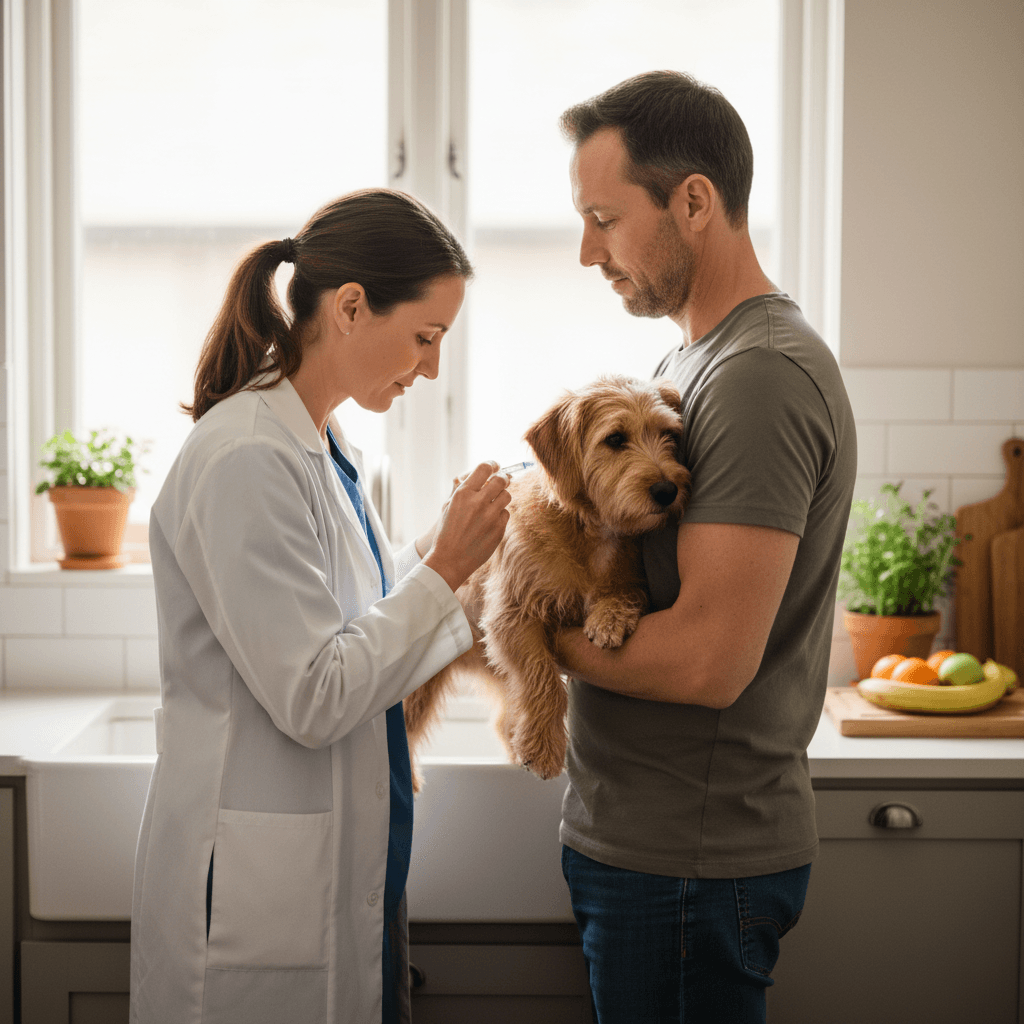 Pet vaccination at home visit