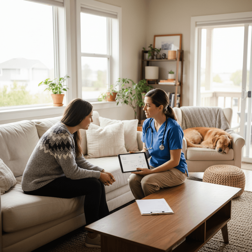 Home consultation with pet owner